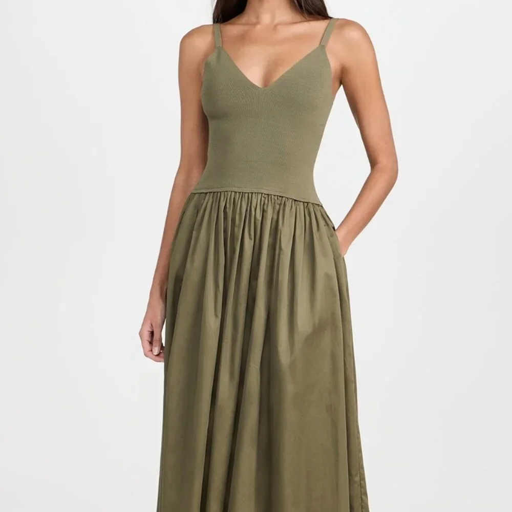 La Ligne Knit Combo Dress with Poplin Skirt - Picture 2 of 8